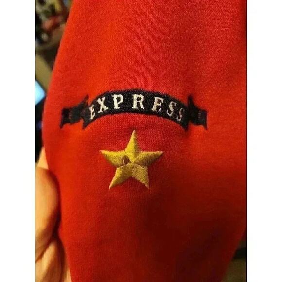 Express Athletique Sport Vintage Women's Red Full Zip Fleece Jacket Small CR3 - Picture 5 of 7